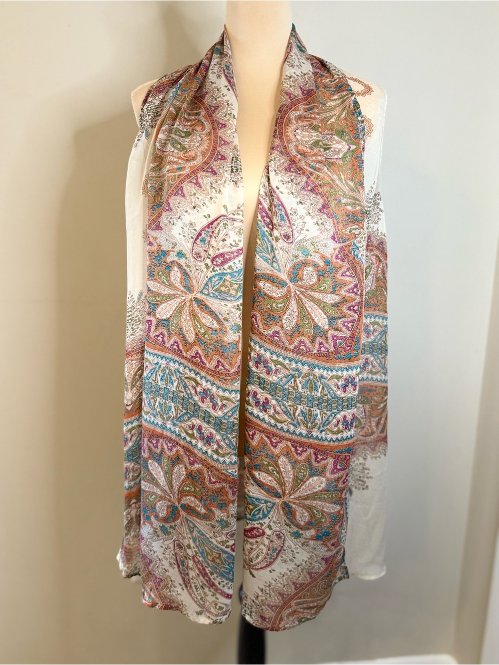 Piko 1988 boho paisley lightweight vest cape cardigan SZ M